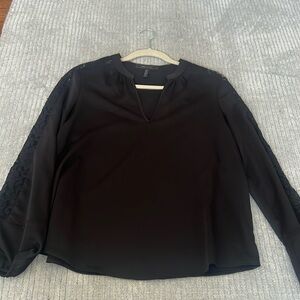 BCBG Black Silky Long Sleeve Top